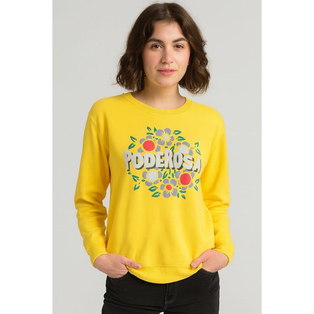 Women's Yellow Poderosa Sweatshirt XL By Well Worn Cotton Blend